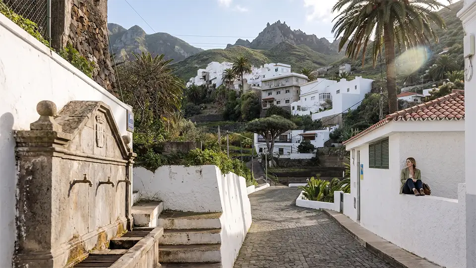 A traveller in the hamlet of Taganana, Anaga, Tenerife