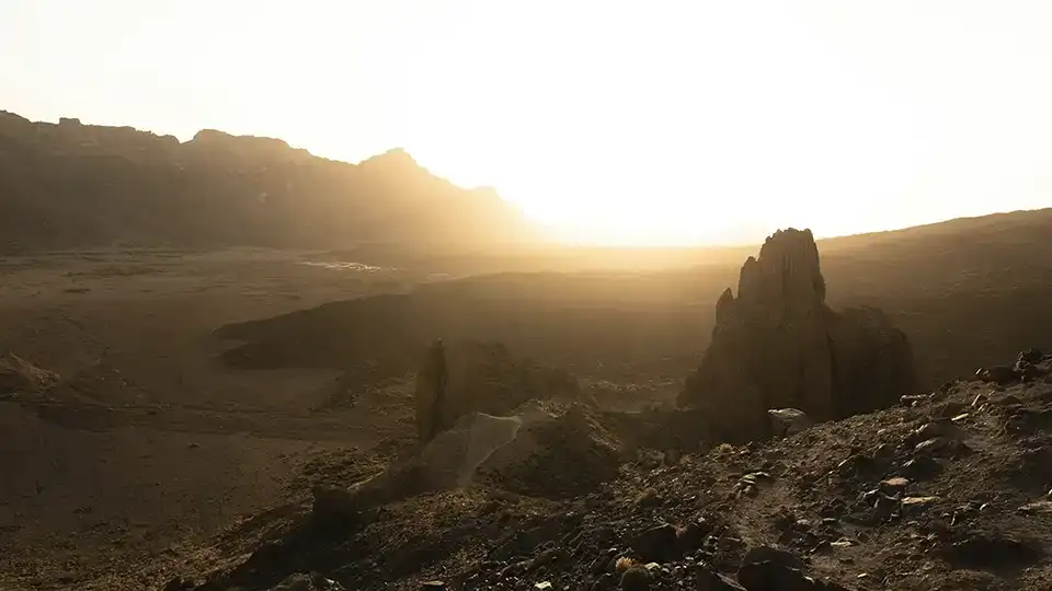 Views of the Llano de Ucanca at sunset